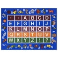 thumbnail image 4 of Ottomanson Jenny Collection Non-Slip Rubberback Educational Alphabet Design Kid's Area Runner Rug, Blue, 4 of 7