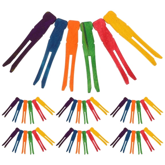 VORCOOL 50Pcs Assorted Color Wooden Clothespins for Crafting Photo Display and Drying Clothes