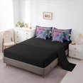thumbnail image 5 of Castle Fairy Gothic Skull 7-Piece Twin Bedding,Gradient Leopard Print Bedding Comforter Set,Iridescent Purple,Black Reversible, 5 of 7
