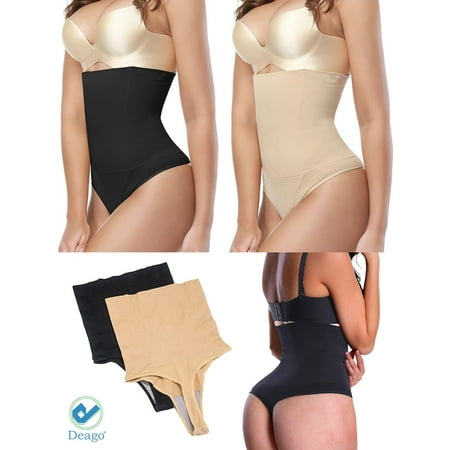 Deago Women High Waist Thong Briefs Shapewear Body Shaper Tummy Control Cincher Underwear (Best Tummy Control Thong)