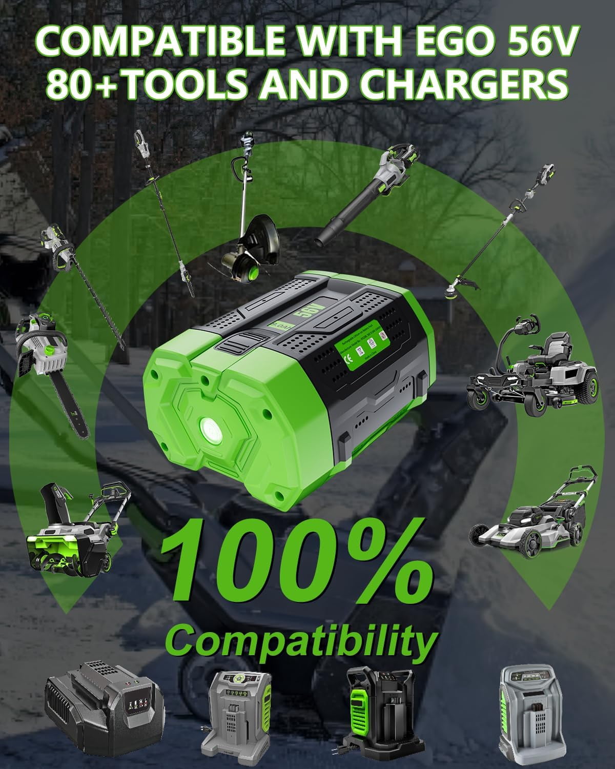2Pack Upgraded 9.0Ah 56 Volt for EGO Battery High Capacity Replacement for EGO Battery 56V 9.0Ah BA5600T BA1400T BA4200T BA2240 BA2800 BA1120 BA2800T Compatible with EGO All Power Tool and Chargers