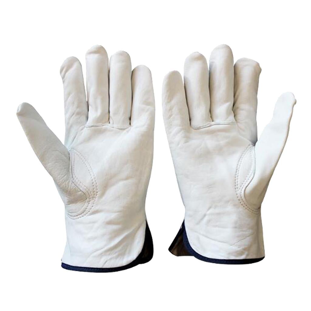 Safety Welding Work Soft Cowhide Leather Gloves For Protecting Hand Grey 