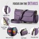 thumbnail image 4 of Cartera multifuncional con tapa de flip para teléfono, cuero, púrpura, para iPhone 15, 4 of 9