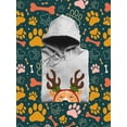 thumbnail image 3 of Jolly Corgi Reindeer Antlers Hoodie Men -Image by Shutterstock, Male 5X-Large, 3 of 4