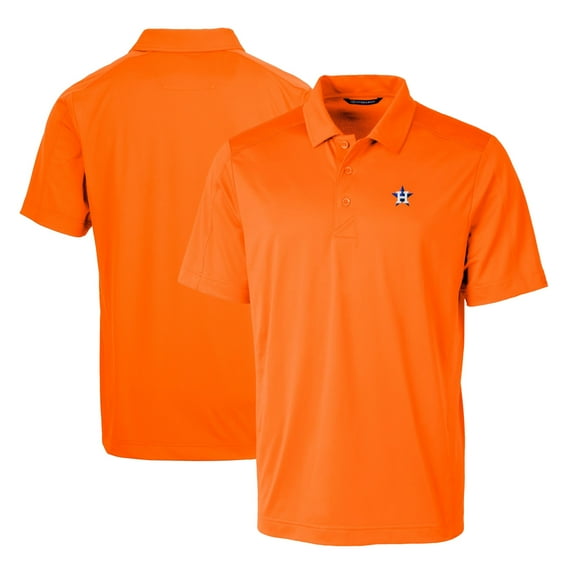 Men's Cutter & Buck Orange Houston Astros Prospect Textured Stretch Polo