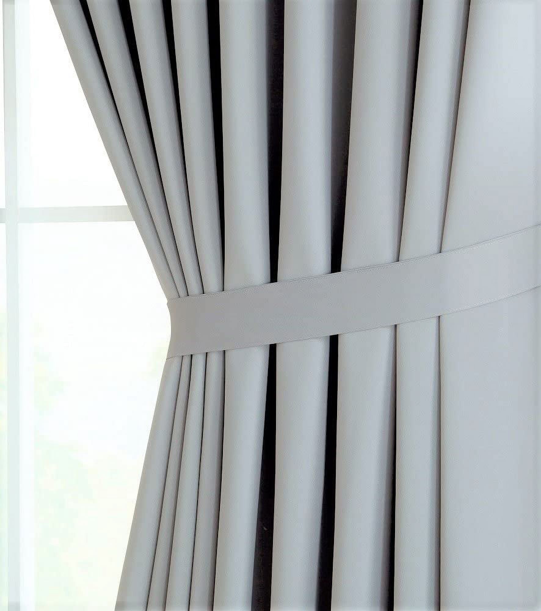 Warm Home Designs Extra Large 2 Grey Room Divider Curtains 108" W x 99" L Each with 2 Matching Tie-Backs. N L Grey Wall 99