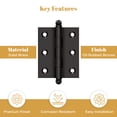 thumbnail image 5 of CH2520U10B 2-1/2" x 2" Hinge; with Ball Tips; Oil Rubbed Bronze Finish, 5 of 5