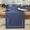thumbnail image 3 of Saro Lifestyle 9738.NB14108B 14 x 108 in. Laser-Cut Hemstitch Table Runner, Navy Blue, 3 of 5