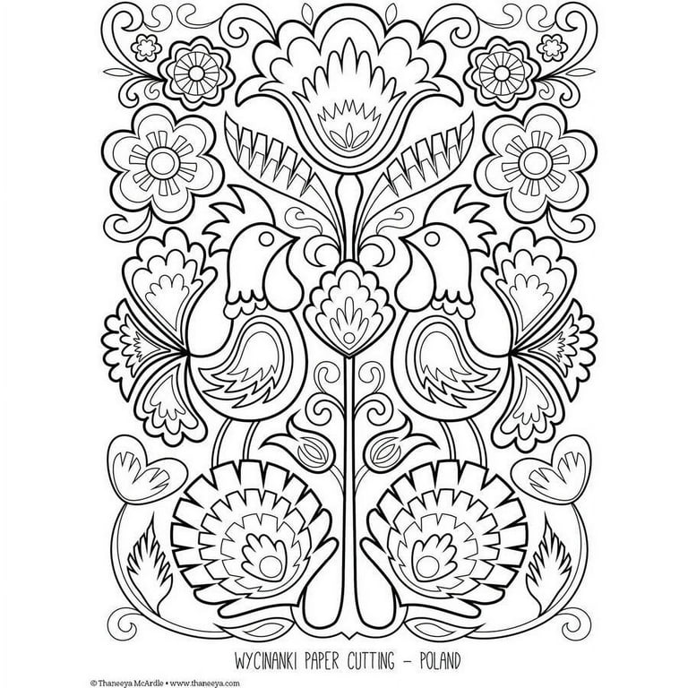  Folk Art Adult Coloring Book - Relaxing & Meditative Designs  Inspired by Traditional Art from Around the World: 9798388319333: Wells,  Andr: Books