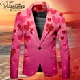 thumbnail image 2 of CONZONE Valentines Suit Jacket for Men Casual Men's Blazer Valentine's Day Love Heart Graphic One Button Elegant Slim Fit Dress Jacket for Performance,Prom,Wedding, 2 of 4