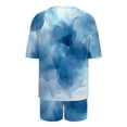 thumbnail image 5 of Chbgutlmr Summer Outfits for women 2 Piece Crewneck Short Sleeve Tops Elastic Waist Shorts Tie-Dye Comfy Lounge Sets, 5 of 6