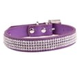thumbnail image 1 of Collar para perro con diamantes de imitación, de gamuza y cuero con cristales de imitación para perros y gatos pequeños., 1 of 5