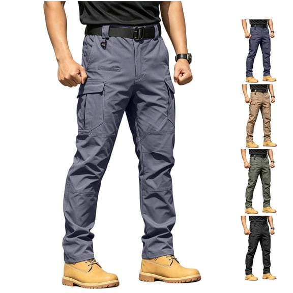LWavelet Men's Cargo Pants Stretch Ripstop Hiking Work Pants Outdoor Multi Pockets Tactical Pants (Not Belt)