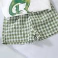 thumbnail image 5 of ZACPNCV Kids Summer Sport T-Shirt and Shorts Set Plaid Print Clothing Sets Tracksuit Green 6-7 Years, 5 of 5