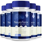 (5 Pack) NeuroTonix - Neuro Tonix - Memory Booster Dietary Supplement for Focus, Memory, Clarity, & Energy - Advanced Cognitive Formula for Maximum Strength - 300 Capsules