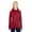 Red Fleck/ Red, variant on J. America Womenâ€™s Cosmic Fleece Hooded Sweatshirt