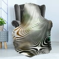 thumbnail image 4 of Abstract Soft Flannel Fleece Throw Blanket, Geometrical Modern Zebra Like Pattern Circled Detailed Artwork Print, Cozy Plush for Indoor and Outdoor Use, 70" x 90", Black and White, by Ambesonne, 4 of 5