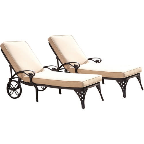 Home Styles Biscayne Chaise Lounge Chair with Cushions, Set of 2 by Home Styles
