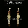 thumbnail image 3 of Mi Amore Dangle Post-Earrings Silver-Tone/Peach, 3 of 4