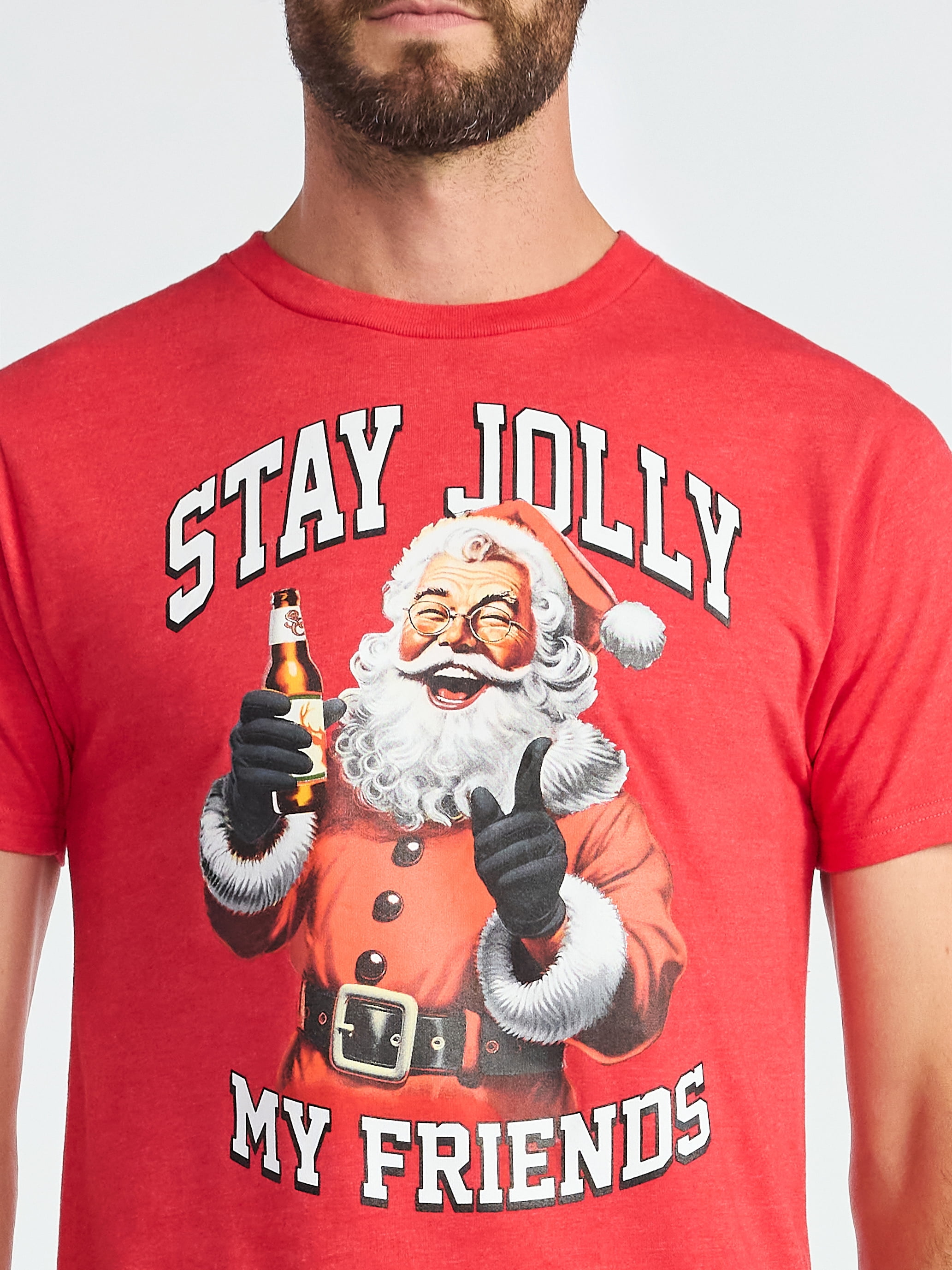 Christmas Men's and Big Men's Stay Jolly Graphic Tee from Holiday Time, Sizes XS-3XL