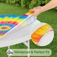 thumbnail image 5 of Colorful Tie Dye Mandala Pattern Round Fitted Tablecloth with Elastic Edge,Dining Table Cover Waterproof,Outdoor Round Tablecloth for Camping,Dining,Indoor and Outdoor, 5 of 7