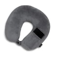 thumbnail image 4 of Almohada de viaje Brookstone Microbead con cabeza y cuello gris oscuro, 4 of 7