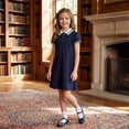 thumbnail image 2 of FUZHIQ Girls Back to School Uniform Dress Short Sleeve A Line Polo Dress Casual Daily Kids School Outfit for 10-11 Years, 2 of 4
