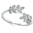 thumbnail image 4 of Open Tree Branch Leaf White Cubic Zirconia Fern Ring 925 Sterling Silver Band Jewelry Female Size 8, 4 of 4