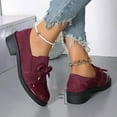 thumbnail image 5 of Roncen Women's Vintage Suede Loafers - Round Toe Mid Heel Shoes with Bowknot Details, Chunky Platform Casual Dress Shoes for Women, Retro Fashion Slip-Ons, 5 of 8
