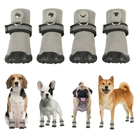 

Pet Dog Boot Shoes for Outdoor Walking Running Protect Foot No-Slip Waterproof Soft-soled Cowhide Boots For Pet Dog 4Pieces