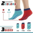 thumbnail image 2 of Machrus Upper Bounce Non-Slip Trampoline Ankle Socks - Twin Pack Red/Blue for Kids: Ages 7 to 10 Years, 2 of 6