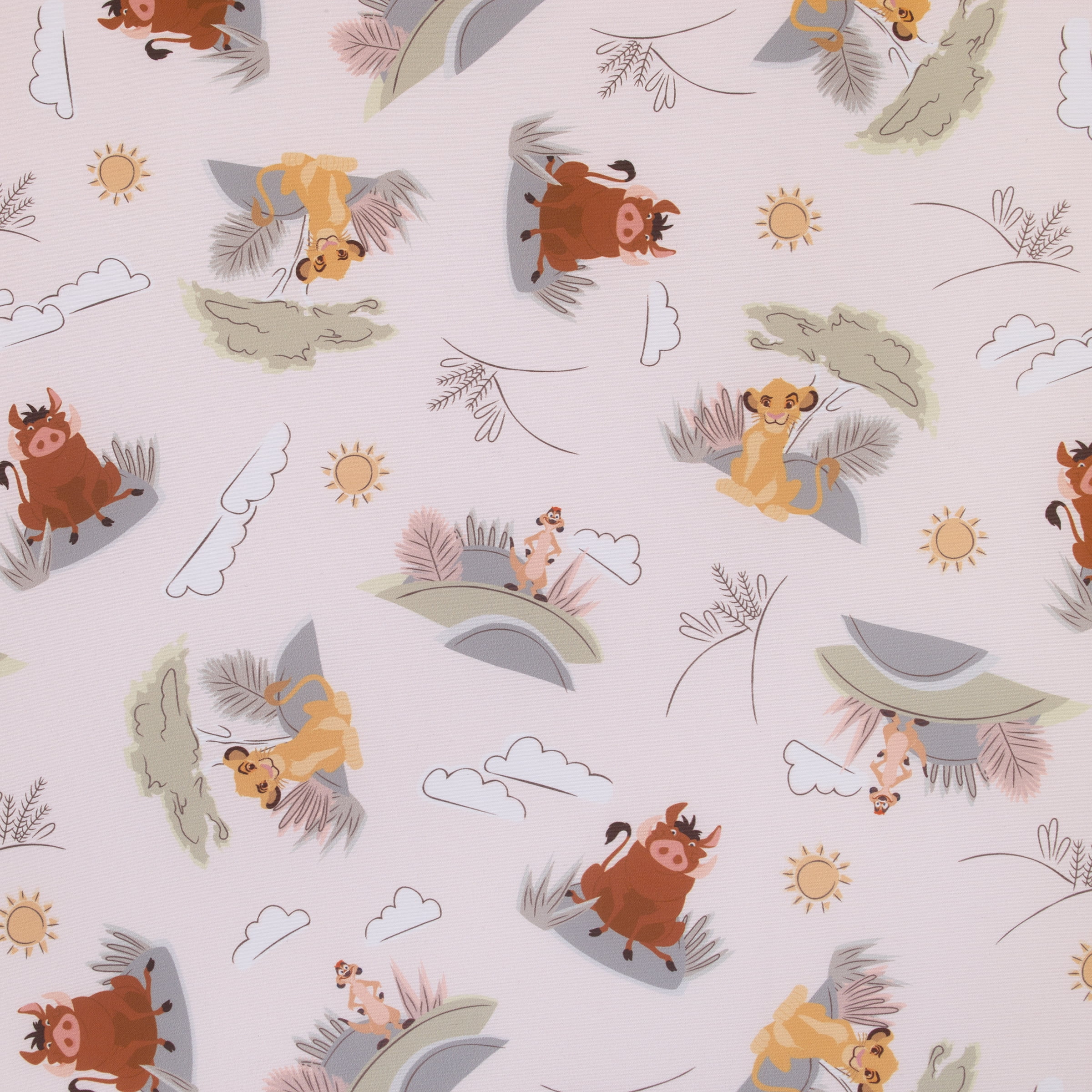 Disney Lion King Simba, Timon, and Pumba Fitted Crib Sheet