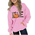 thumbnail image 2 of LOVZFMLL Hoodies for Girls Halloween Casual Loose Hooded Sweatshirt Solid Color Long Sleeve Pocket Pullover Tops Little Girls Spring Fall Clothes 11-12 Years, 2 of 4