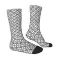 thumbnail image 4 of Yiaed Gray Plaid Print Great elasticity Crew Socks Sports socks for Men and Women, 4 of 5