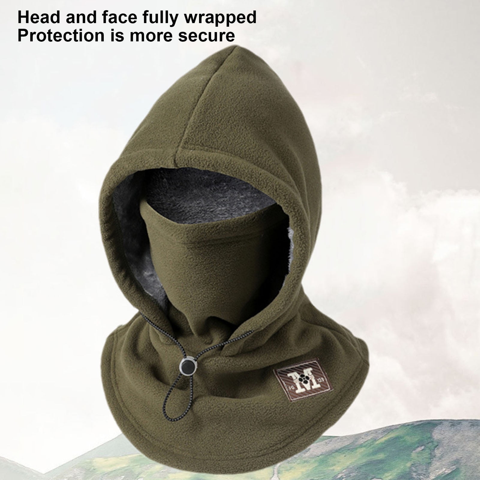 YIFAEUX Winter Balaclava Windproof Ski Face Cushion Fleece Neck Warmer for Men Women Double-Layer Thermal Headgear for Skiing Cycling Climbing