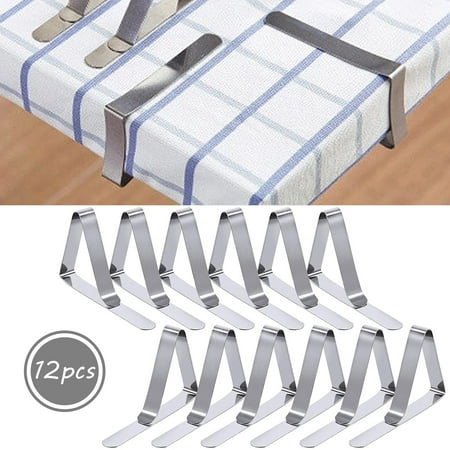 

Ikeay Clearance12Pc Stainless Steel Tablecloth Clips Tablecloth Clips 12 Packs Clips Flexible Stainless Steel Table Cloth Cover Clamps Table Cloth Holders Ideal for Picnics Graduation Party