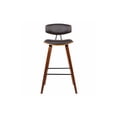 thumbnail image 2 of Wooden Frame Leatherette Counter Stool with Flared Legs, Brown- Saltoro Sherpi, 2 of 8