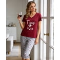 thumbnail image 3 of MyFav Women's Capri Pajama Sets Plus Size Sleepwear Top with Capri Pants 2 Piece Loungewear Set,XL, 3 of 7