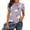 #190-Purple, variant on AUNVITO Women's Printed Round Neck T-shirt Short Sleeve Casual and Trendy Style
