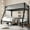 Black, variant on Sha Cerlin Black Twin over Full Size Metal Bunk Bed with Removable Durable Ladder