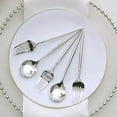 thumbnail image 6 of BalsaCircle 24 Silver Disposable 6" Premium Plastic Cutlery Spoons Forks Set Party Events Tableware Decorations, 6 of 8