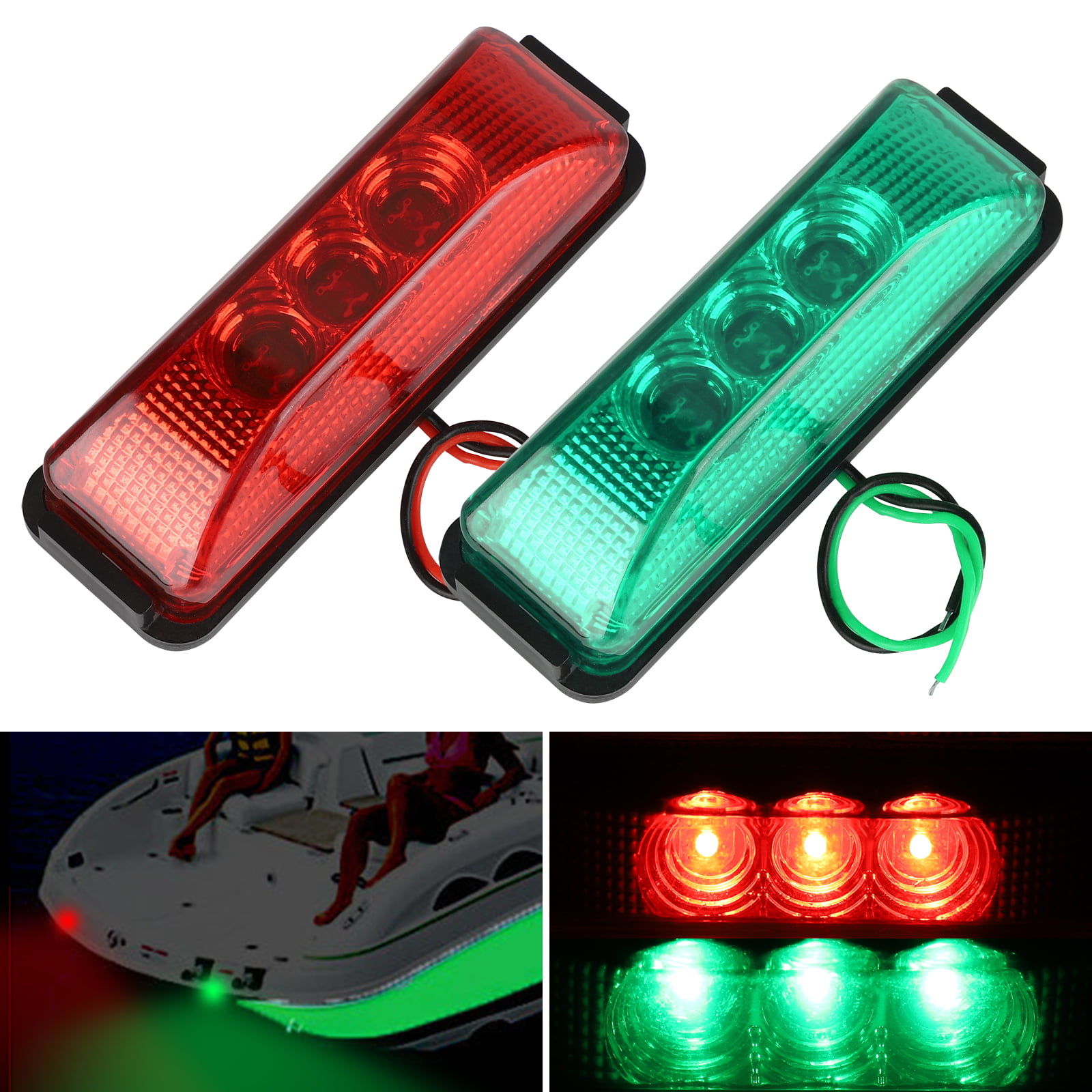 Led Navigation Lights Eeekit Boat Red And Green Bow Lights Boat Stern