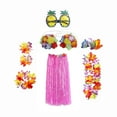 thumbnail image 1 of Traje De Falda Hawaiana Conjunto De Disfraces Luau Vestido Nacional Cosplay 80cm Rosa SM SunniMix falda hawaiana, 1 of 8