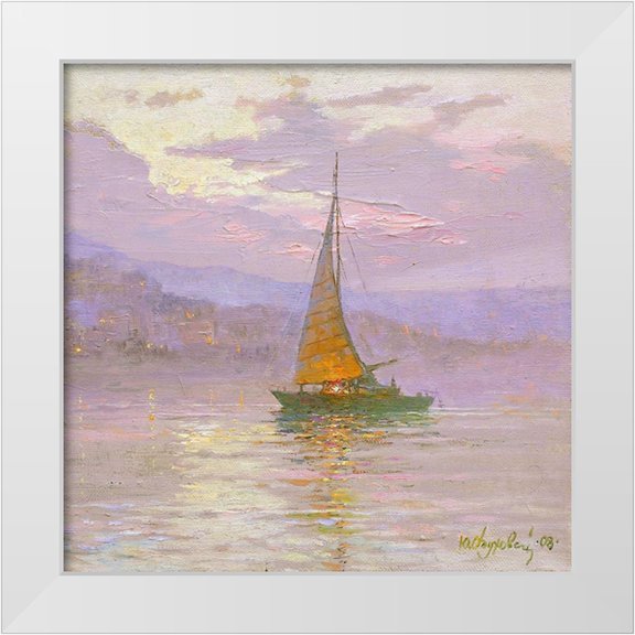 Obuchovsky, Yury 12x12 White Modern Wood Framed Museum Art Print Titled - The Sail