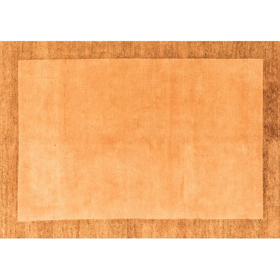 Ahgly Company Indoor Rectangle Solid Orange Modern Area Rugs, 5' x 7'