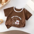 thumbnail image 2 of YEPGAR Toddler Girl Cotton Short Sleeve T Shirts Summer Boy Graphic Tees Baby (Brown, 12-18 Months), 2 of 4