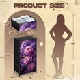 thumbnail image 3 of Dresser for Bedroom with 4 Storage Drawers Pink Peony Flowers Purple Hydrangea Botanical Style Dressers Chest of Drawers Steel Framed Fabric Organizers for Closet Living Room Hallway, 3 of 8