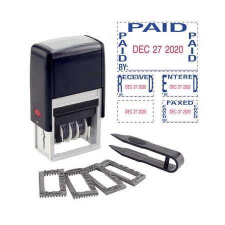 5-in-1 Self-Inking Date Stamp, Black
