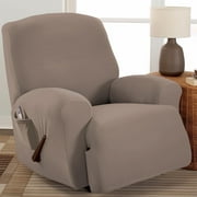PrimeBeau Ultra Soft Velvet Recliner Slipcover Taupe