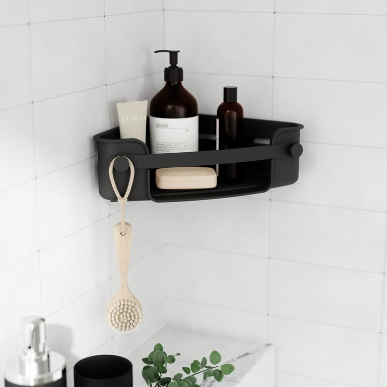 Umbra Flex Gel-Lock Suction Cup Single Shelf Shower Corner Bin